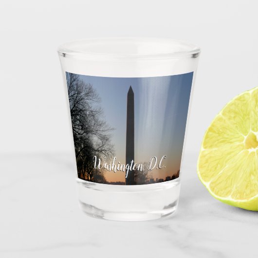 Washington Monument op Sunset Shot Glas (Voorkant)