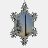 Washington Monument op Sunset Tin Sneeuwvlok Ornament (Links)