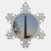Washington Monument op Sunset Tin Sneeuwvlok Ornament (Voorkant)