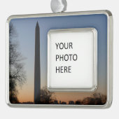 Washington Monument op Sunset Verzilverd Omlijst Ornament (Links)