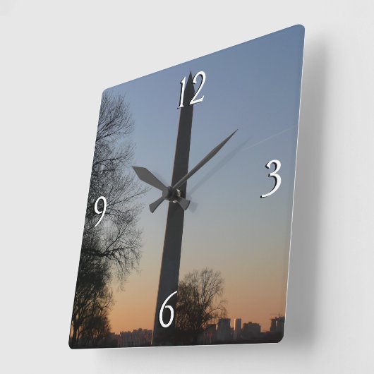 Washington Monument op Sunset Vierkante Klok (Hoek)