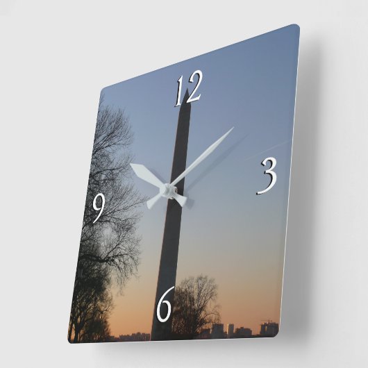 Washington Monument op Sunset Vierkante Klok (Hoek)