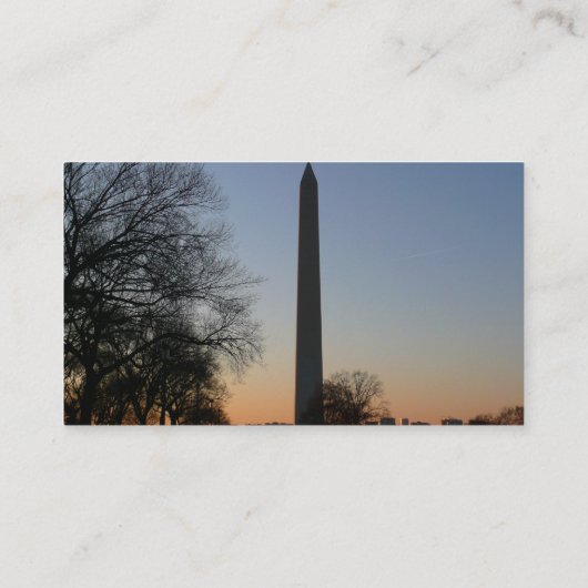 Washington Monument op Sunset Visitekaartje (Achterkant)