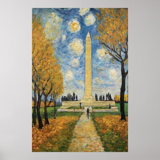 Washington Monument Poster - Van Gogh Style Art (Voorkant)