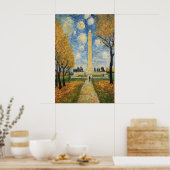 Washington Monument Poster - Van Gogh Style Art (Keuken)
