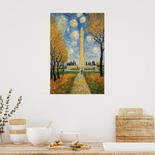 Washington Monument Poster - Van Gogh Style Art (Keuken)
