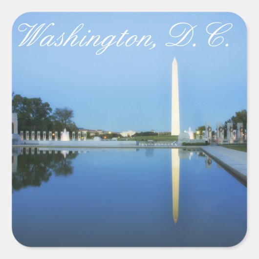 Washington Monument, Reflecterende Pool, Washingto Vierkante Sticker (Voorkant)
