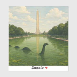 Washington Monument Reflecting Pool met Loch Ness Sticker