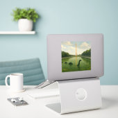 Washington Monument Reflecting Pool met Loch Ness Sticker (Laptop op bureau)