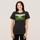 Washington Monument Reflecting Pool met Loch Ness Tri-Blend Shirt (Voorkant volledig)