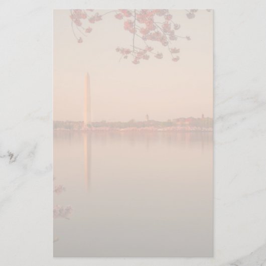 Washington Monument Sakura bij zonsondergang. Briefpapier (Voorkant)
