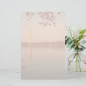Washington Monument Sakura bij zonsondergang. Briefpapier (Staand voorkant)