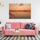Washington Monument Sakura bij zonsondergang. Canvas Afdruk (Insitu (Woonkamer))