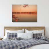 Washington Monument Sakura bij zonsondergang. Canvas Afdruk (Insitu (Slaapkamer))