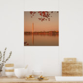 Washington Monument Sakura bij zonsondergang. Poster (Keuken)
