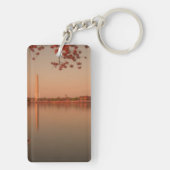 Washington Monument Sakura bij zonsondergang. Sleutelhanger (achterkant)