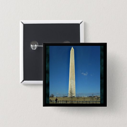 Washington Monument Vierkante Button 5,1 Cm (Voorkant /achterkant)