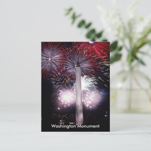 Washington Monument Vuurwerk, ZSSG Briefkaart (Staand voorkant)