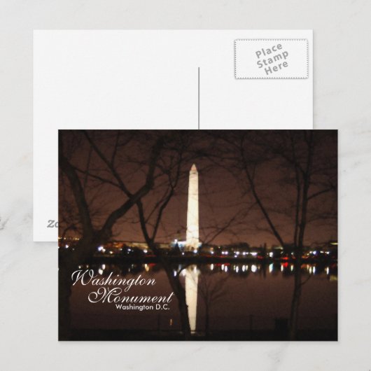 Washington Monument, Washington D.C. Briefkaart (Voorkant / Achterkant)