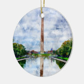 Washington Monument waterverf met reflectie Keramisch Ornament (Links)