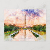 Washington Monument waterverf tijdens zonsondergan Briefkaart (Voorkant)