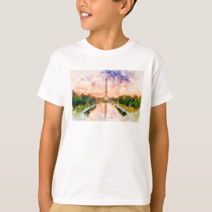 Washington Monument waterverf tijdens zonsondergan T-shirt
