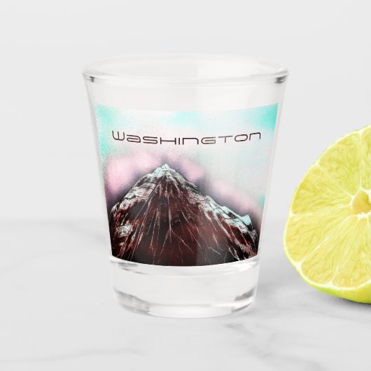 Washington Mount Rainier in de staat Evergreen Shot Glas (Voorkant)
