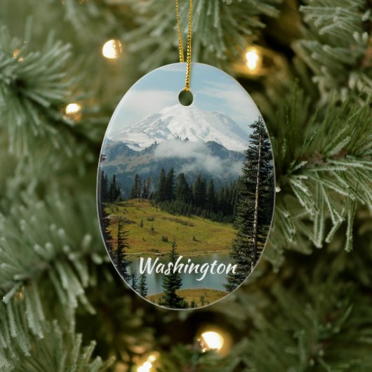 Washington Mount Rainier Vakantie Keramisch Ornament (Boom)