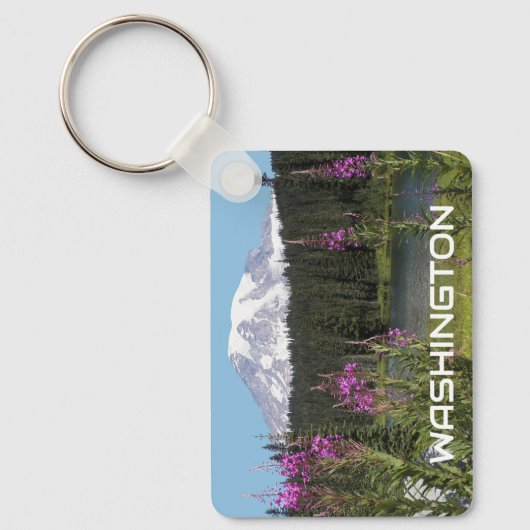 Washington Mount Rainier Wildblofoto Sleutelhanger (Voorkant)