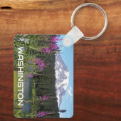 Washington Mount Rainier Wildblofoto Sleutelhanger (Achterkant)