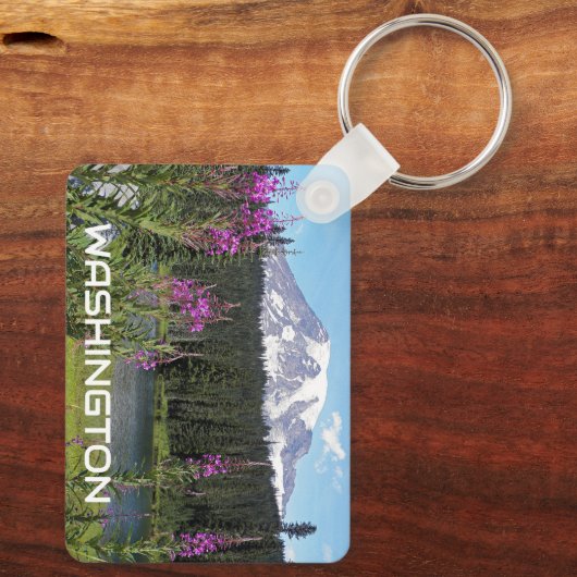 Washington Mount Rainier Wildblofoto Sleutelhanger (Achterkant)
