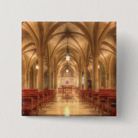 Washington National Cathedral Bethlehem Chapel Vierkante Button 5,1 Cm (Voorkant)