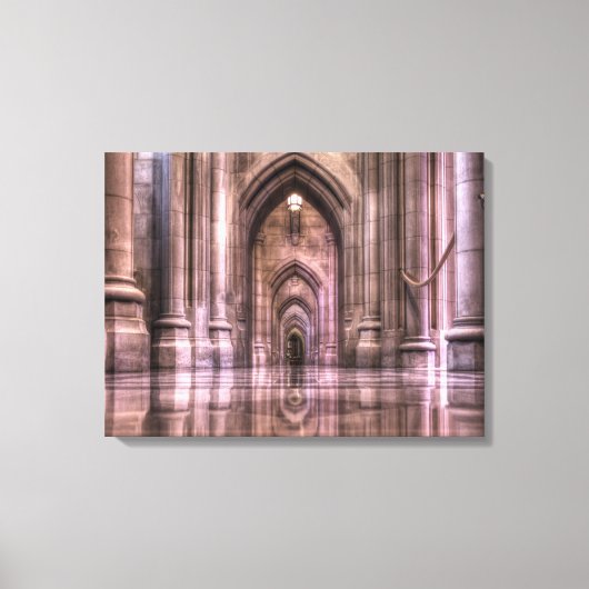 Washington National Cathedral Reflection Canvas Afdruk (Voorkant)