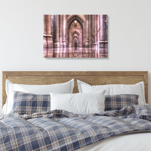 Washington National Cathedral Reflection Canvas Afdruk (Insitu (Slaapkamer))
