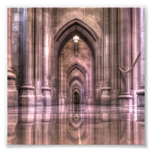 Washington National Cathedral Reflection Foto Afdruk (Voorkant)