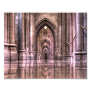 Washington National Cathedral Reflection Foto Afdruk