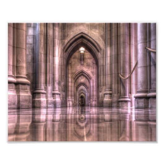 Washington National Cathedral Reflection Foto Afdruk (Voorkant)