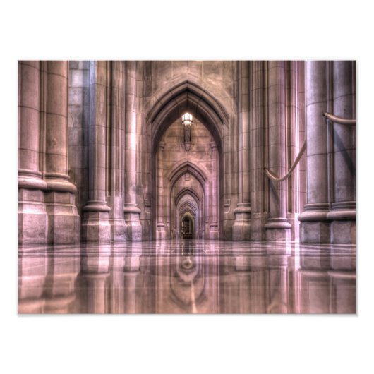 Washington National Cathedral Reflection Foto Afdruk (Voorkant)