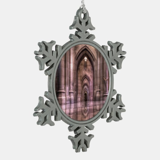 Washington National Cathedral Reflection Tin Sneeuwvlok Ornament (Links)
