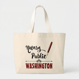 Washington notaris Public Ink Pen Grote Tote Bag