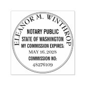 Washington Notaris Ronde Zelfinktende Stempel (Design)