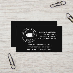 Washington Notary Public Services Visitekaartje
