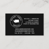 Washington Notary Public Services Visitekaartje (Voorkant)