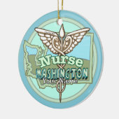 Washington Nurse Caduceus Keramisch Ornament (Links)