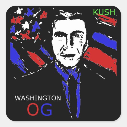 WASHINGTON OG KUSH VIERKANTE STICKER (Voorkant)