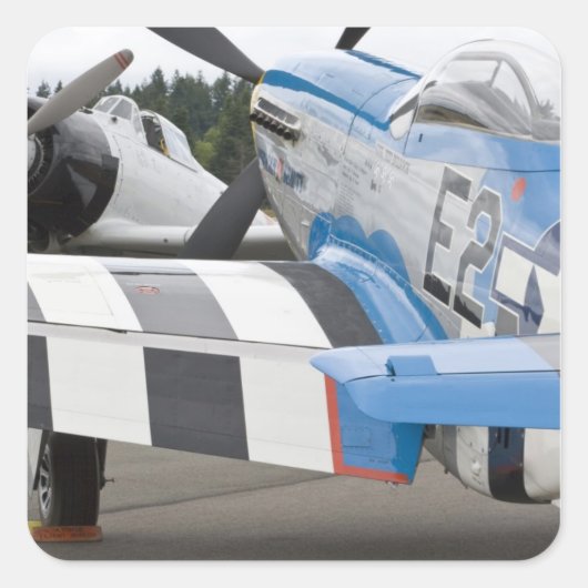 Washington, Olympia, militaire luchtshow. 4 Vierkante Sticker (Voorkant)