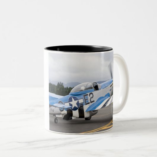Washington, Olympia, militaire vliegshow. Tweekleurige Koffiemok (Voorkant rechts)