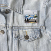 Washington, Olympia, militaire vliegshow. Vierkante Button 5,1 Cm (In situ)