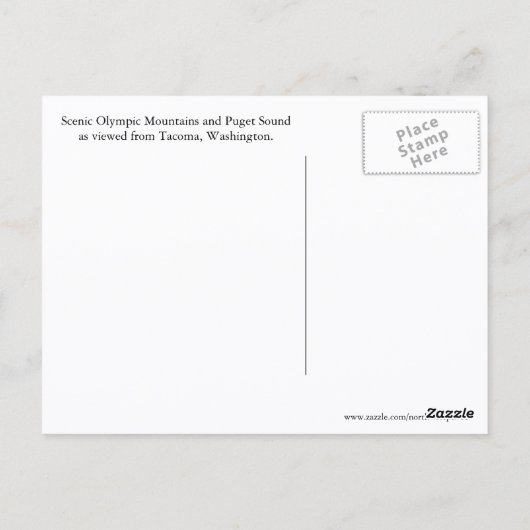Washington Olympic Mountains Uitzicht Reizen Briefkaart (Achterkant)