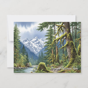 Washington Olympic National Park in het regenwoud Briefkaart